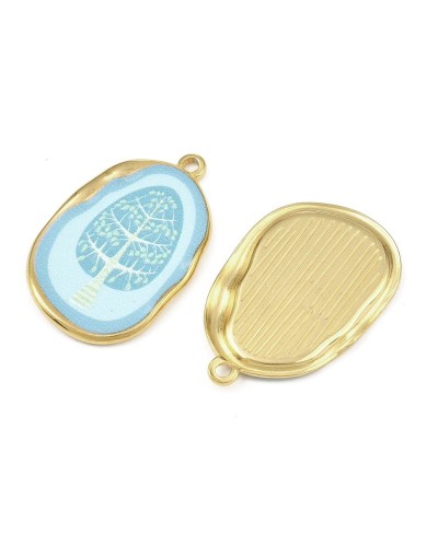 Zawieszka drzewko 33x22x3mm stal nierdzewna z printem