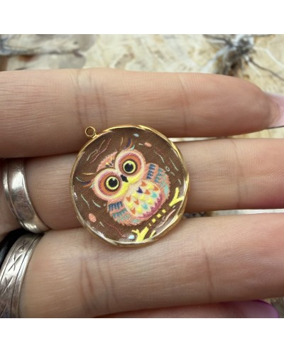 Zawieszka sowa 25x23x3mm stal nierdzewna z printem