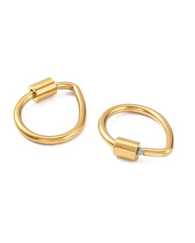 Zapięcie zakręcane łezka 20x17x2mm stal nierdzewna złota