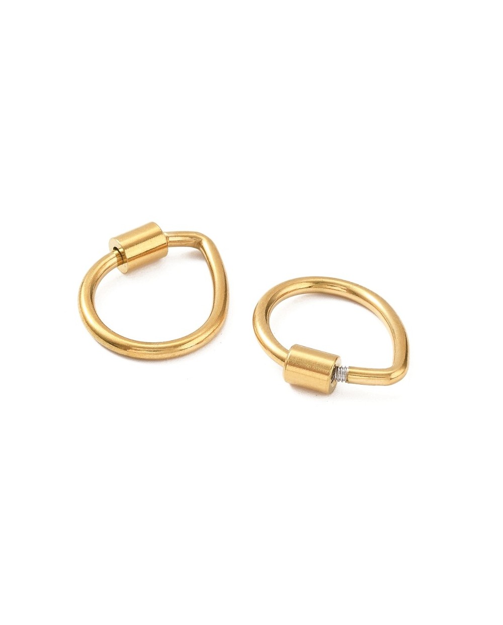 Zapięcie zakręcane łezka 20x17x2mm stal nierdzewna złota