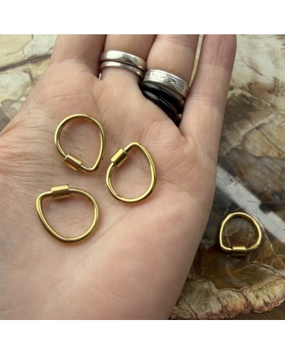 Zapięcie zakręcane łezka 20x17x2mm stal nierdzewna złota