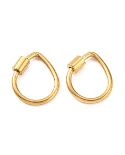 Zapięcie zakręcane łezka 20x17x2mm stal nierdzewna złota