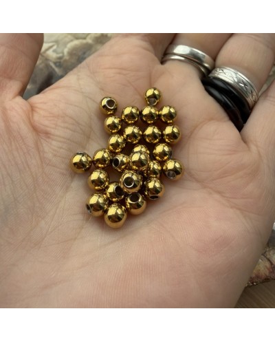 Przekładka do koralików kulka 6x5mm stal nierdzewna złota