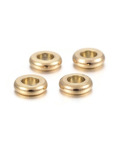 Przekładka do koralików oponka 4x1mm stal nierdzewna złota
