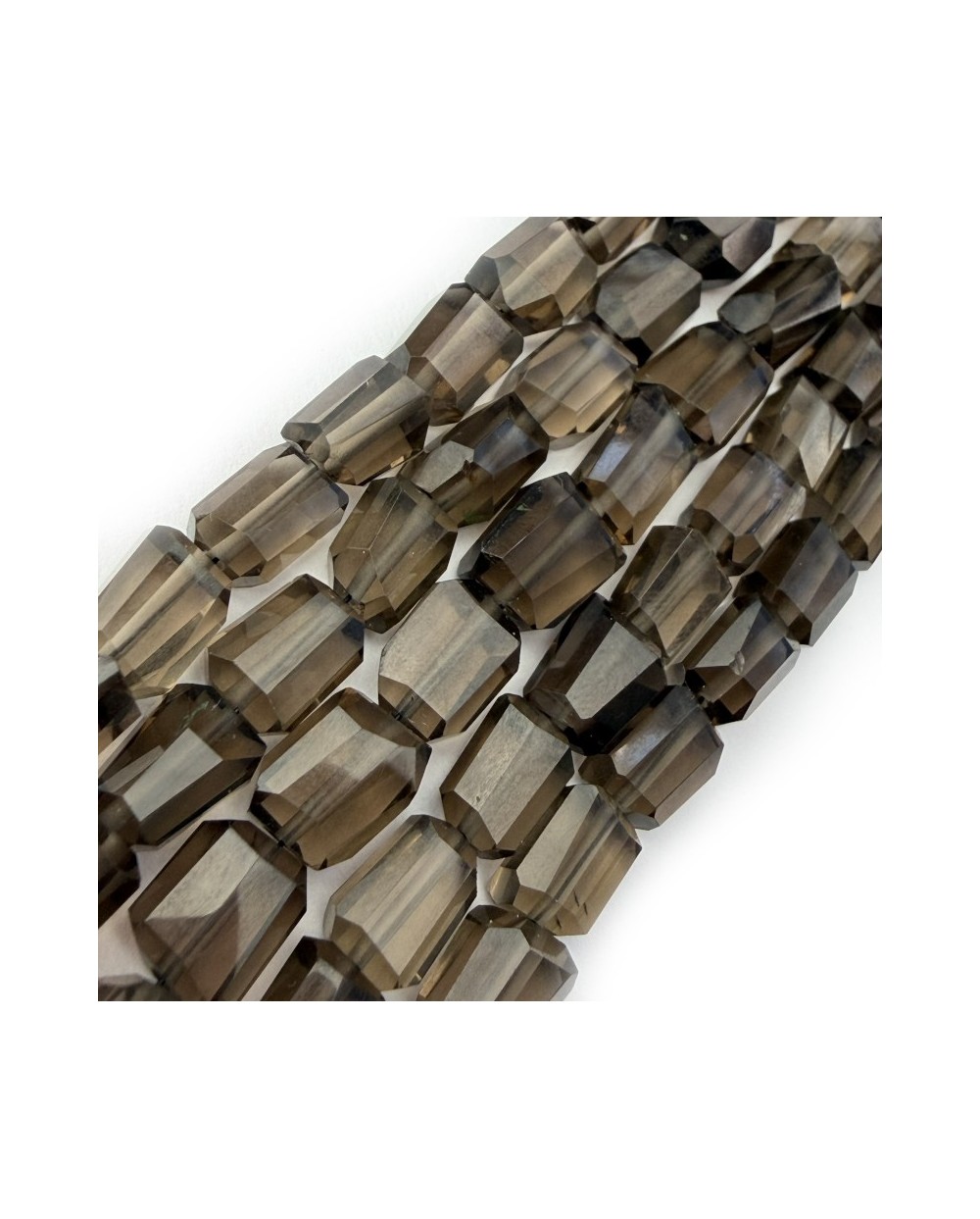 Kamień naturalny kwarc dymny bryłka szlifowana ok 8x6mm sznurek