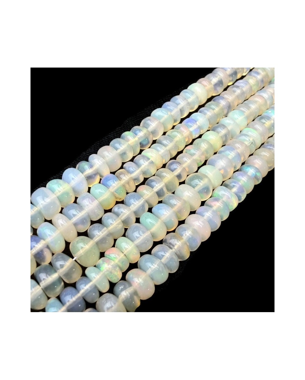 Kamień naturalny Opal Etiopski oponka stopniowana 4-6mm sznurek