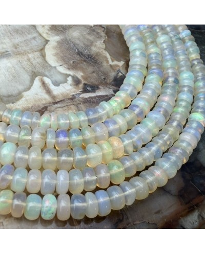 Kamień naturalny Opal Etiopski oponka stopniowana 4-6mm sznurek