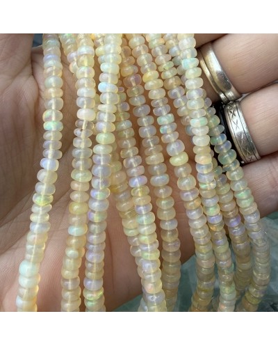 Kamień naturalny Opal Etiopski oponka stopniowana 4-6mm sznurek