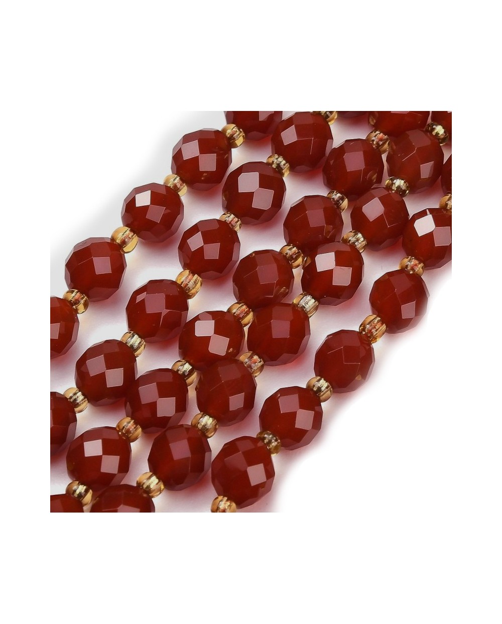 Kamień naturalny Agat karneol oliwka fasetowana 8~9x7~8mm  sznurek