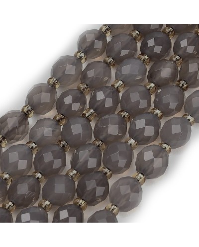Kamień naturalny Agat oliwka fasetowana 8~9x7~8mm  sznurek