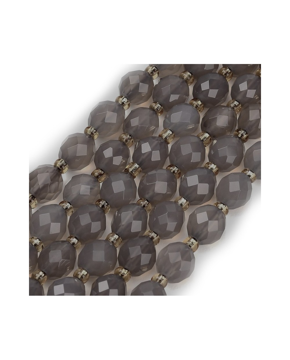 Kamień naturalny Agat oliwka fasetowana 8~9x7~8mm  sznurek