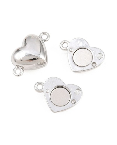 Zapięcie magnetyczne z bolcami 9x14x6mm stal nierdzewna serce
