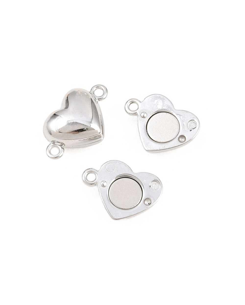 Zapięcie magnetyczne z bolcami 9x14x6mm stal nierdzewna serce