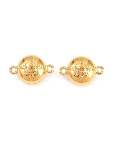 Zapięcie magnetyczne z bolcami 9x14x6mm stal nierdzewna złota