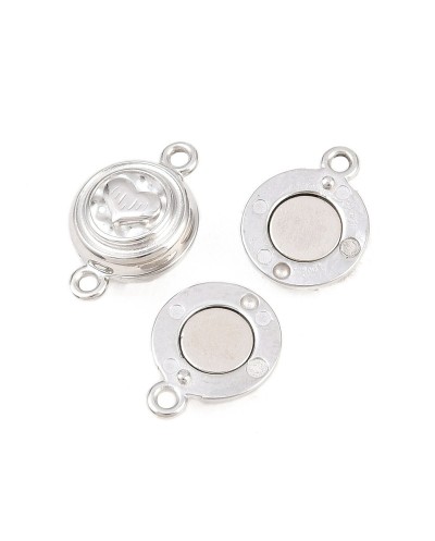 Zapięcie magnetyczne z bolcami 9x14x5mm stal nierdzewna serce
