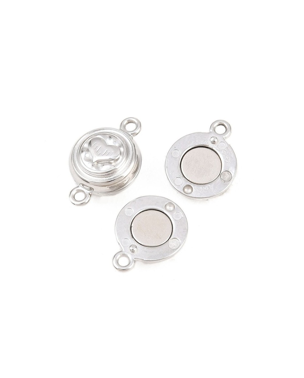 Zapięcie magnetyczne z bolcami 9x14x5mm stal nierdzewna serce
