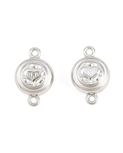 Zapięcie magnetyczne z bolcami 9x14x5mm stal nierdzewna serce