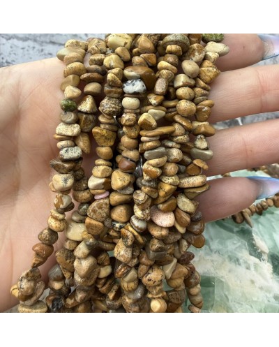 Jaspis Krajobrazowy sieczka 5~8mm sznurek ok 80 cm