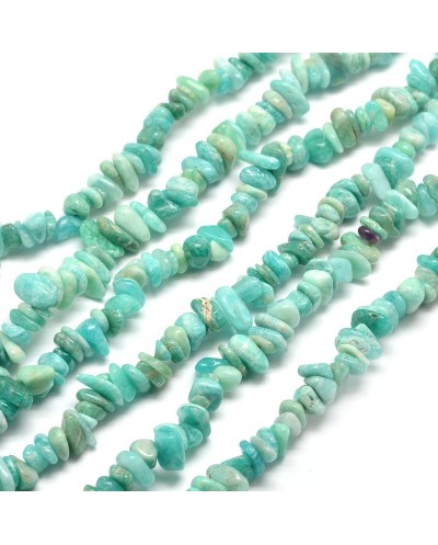 Amazonit sieczka 5~8mm sznurek ok 80 cm