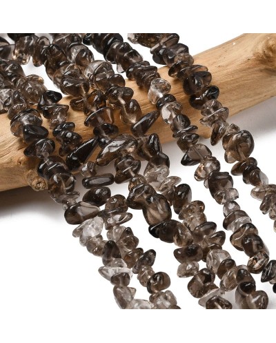 Kwarc dymny sieczka 5~8mm sznurek ok 80 cm