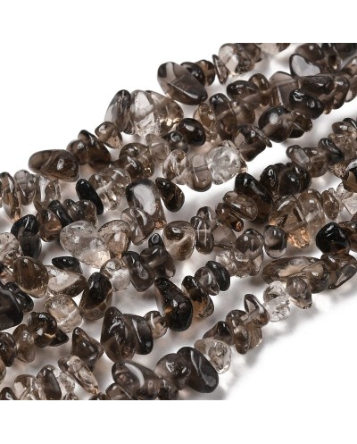 Kwarc dymny sieczka 5~8mm sznurek ok 80 cm