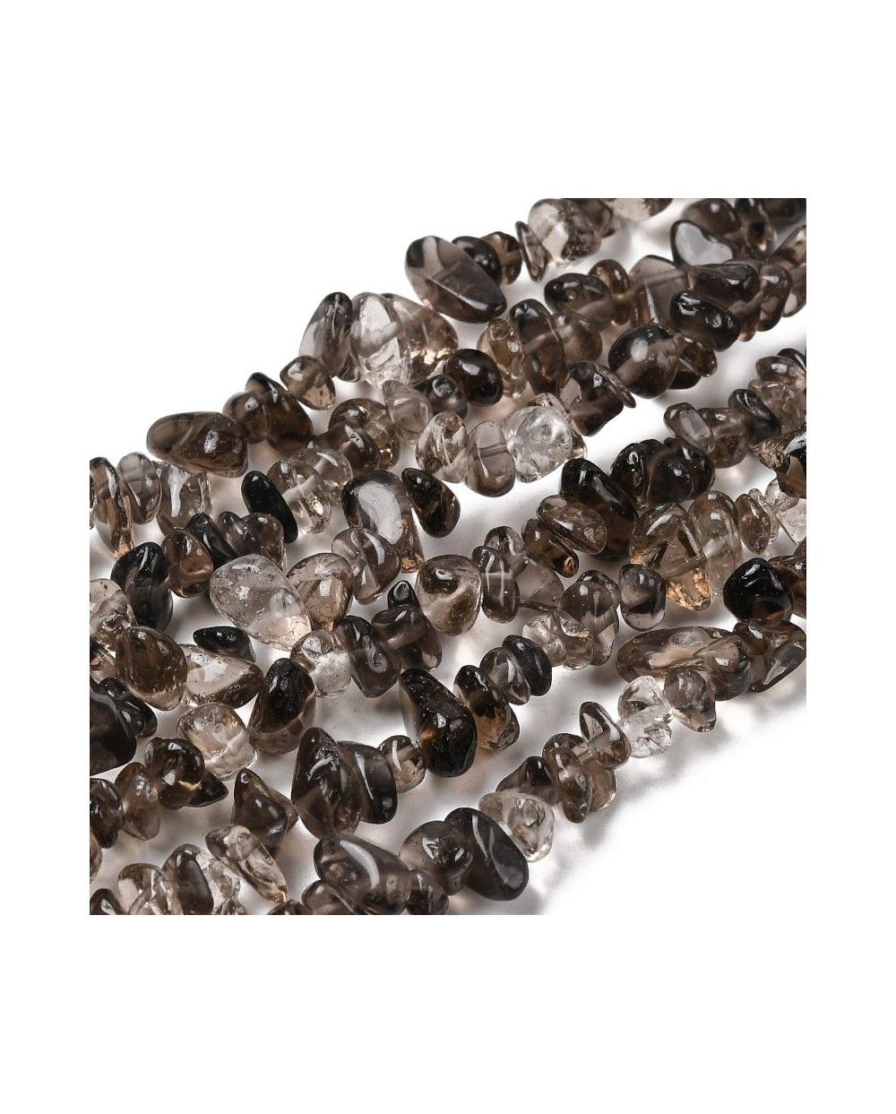 Kwarc dymny sieczka 5~8mm sznurek ok 80 cm