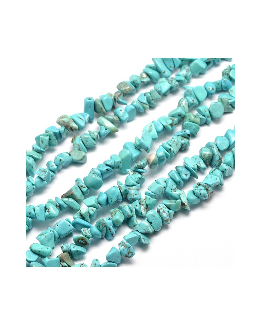 Turkus Syntetyczny sieczka 5~8mm sznurek ok 80 cm