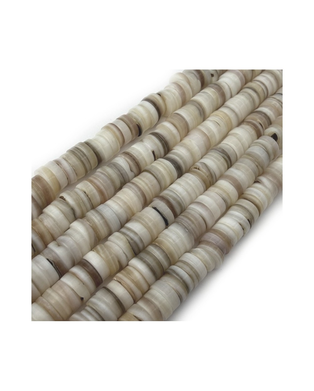 Muszla cięta dysk talarek oponka ok 5~6x1.5~3mm, sznurek mix