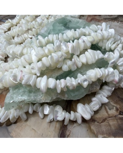 Naturalna muszla sieczka 5~15x5~8mm sznurek ok 80 cm