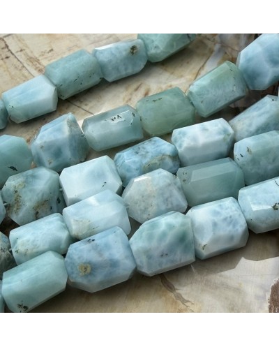 Kamień naturalny Larimar bryłka szlifowana ok 9x6mm sznurek