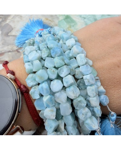 Kamień naturalny Larimar bryłka surowa ok 6-8mm sznurek