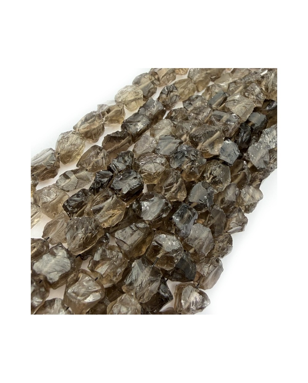 Kamień naturalny Kwarc Dymny bryłka surowa ok 6-8mm sznurek