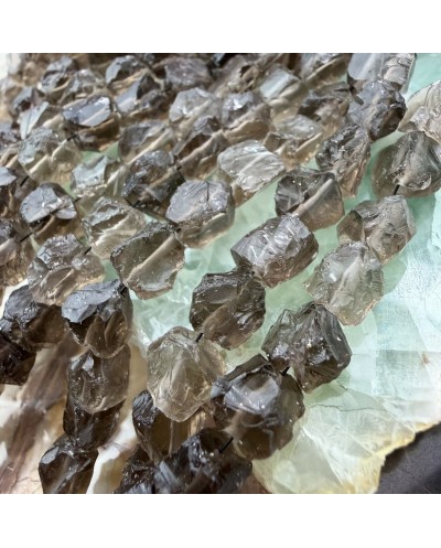 Kamień naturalny Kwarc Dymny bryłka surowa ok 6-8mm sznurek