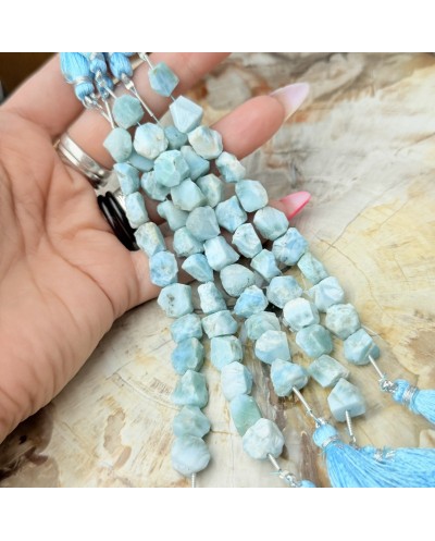 Kamień naturalny Larimar bryłka surowa ok 10-11mm sznurek
