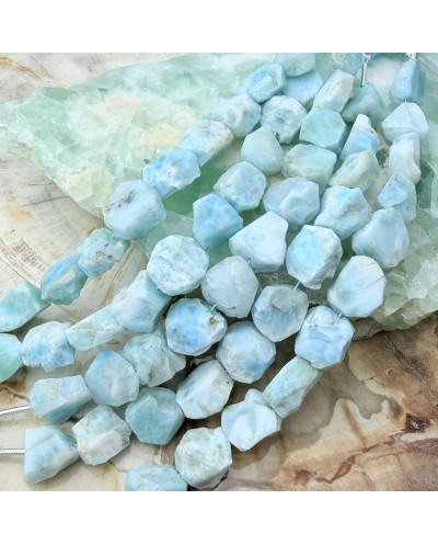 Kamień naturalny Larimar bryłka surowa ok 10-11mm sznurek