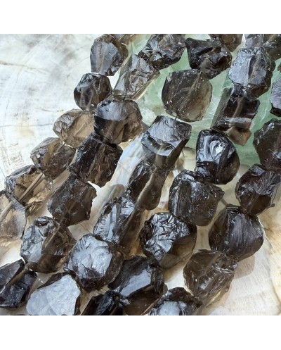 Kamień naturalny Kwarc Dymny bryłka surowa ok 10-11mm sznurek