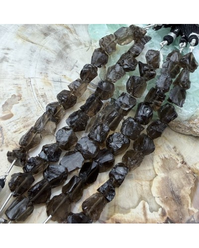 Kamień naturalny Kwarc Dymny bryłka surowa ok 10-11mm sznurek