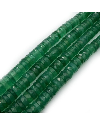 Kamień naturalny onyks zielony dysk heishi fasetowany ok 6x3mm sznurek