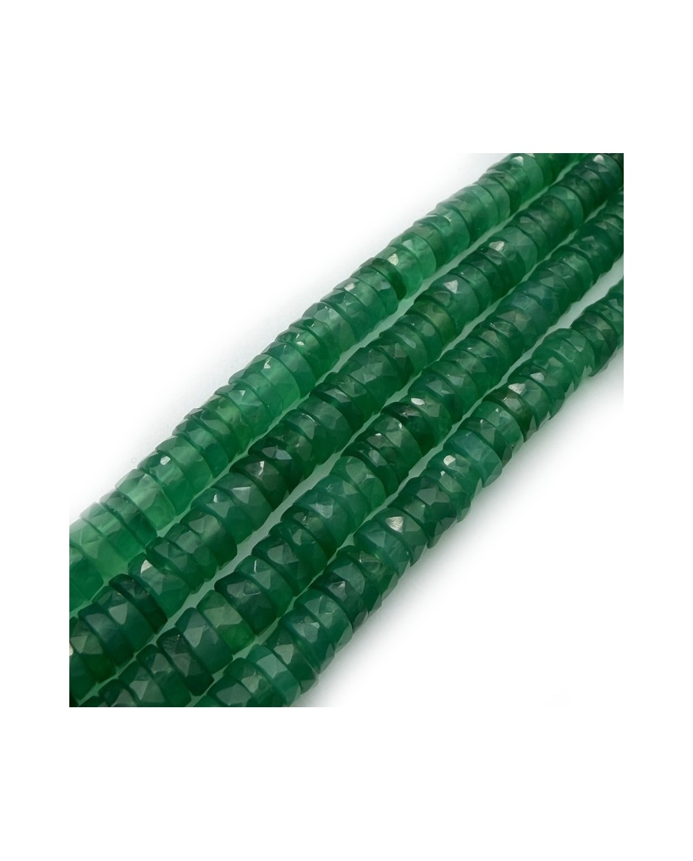 Kamień naturalny onyks zielony dysk heishi fasetowany ok 6x3mm sznurek