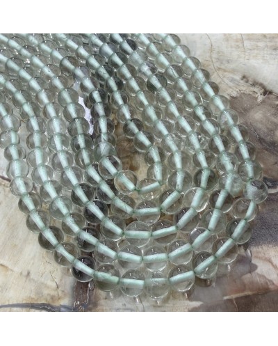 Kamień naturalny Zielony Ametyst kulka gładka ok 6mm sznurek
