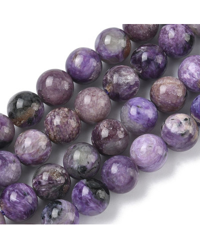 Kamień naturalny Czaroit kulka gładka ok 8~8.8mm sznurek klasa AAA