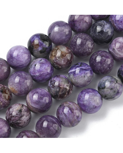 Kamień naturalny Czaroit kulka gładka ok 10~10.8mm sznurek klasa AAA