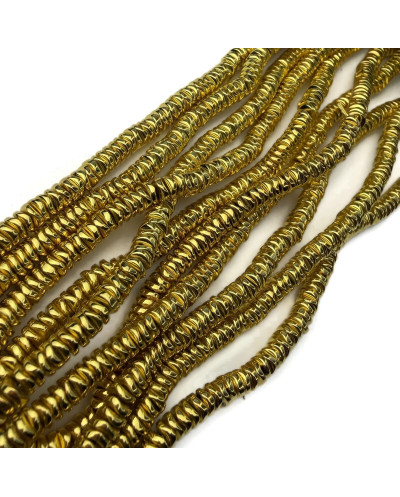 Kamień naturalny Hematyt dysk oponka 4x1,5mm jasno złoty
