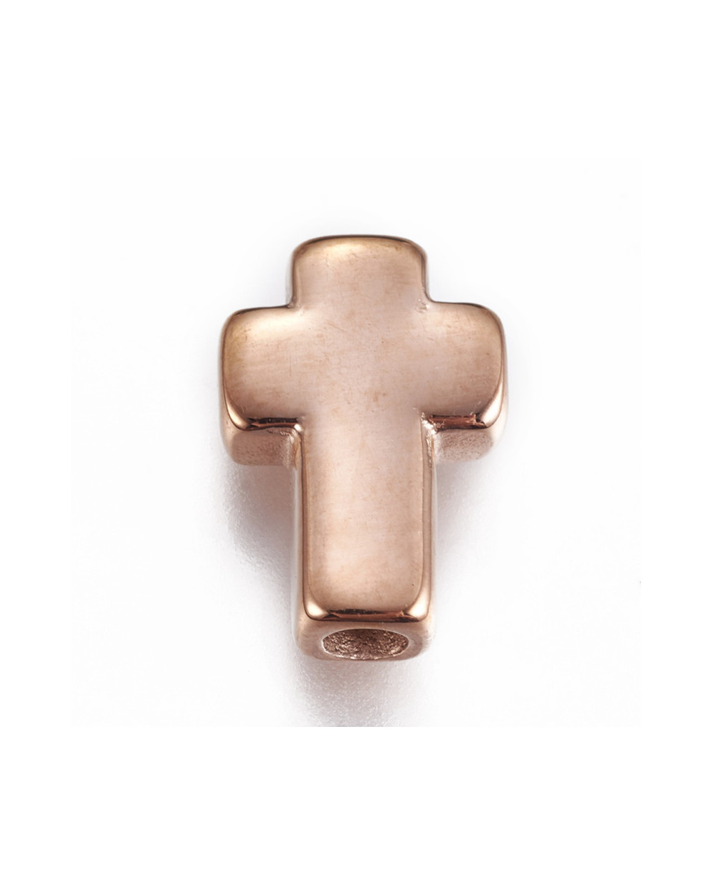 Przekładka ozdobna krzyżyk 14x10x4mm stal nierdzewna rose gold
