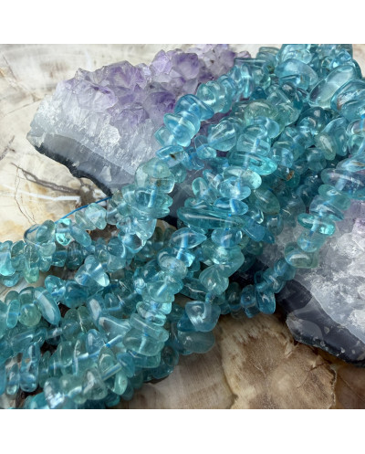 Apatyt blue sieczka 3~11x4~10mm sznurek ok 40 cm