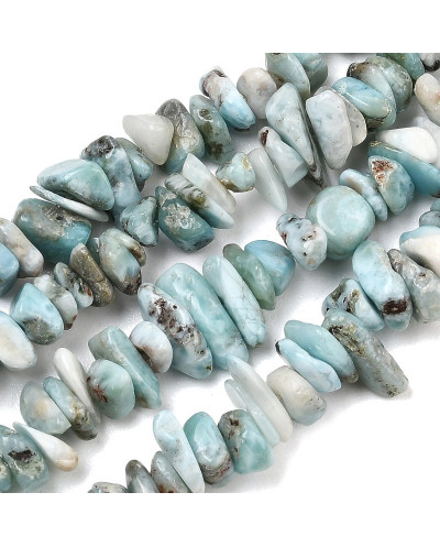 Larimar sieczka 5~10x5~7x1~6mm sznurek ok 40 cm