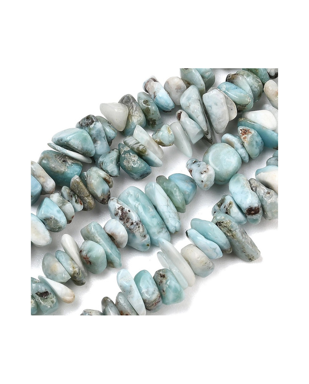 Larimar sieczka 5~10x5~7x1~6mm sznurek ok 40 cm
