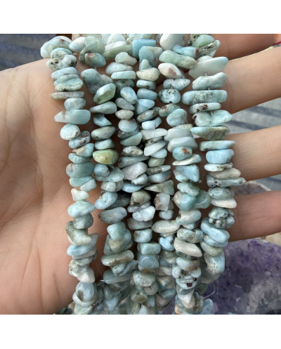 Larimar sieczka 5~10x5~7x1~6mm sznurek ok 40 cm