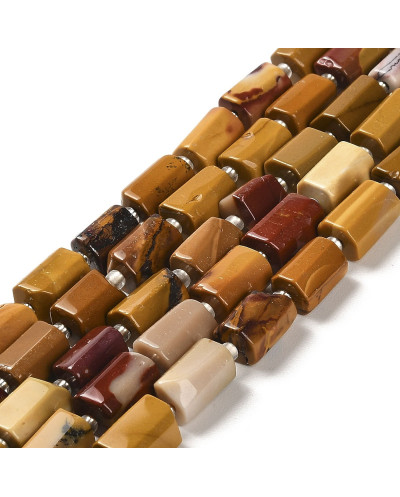 Kamień naturalny Mokait walec ok 8.5~11x5.5~6.5mm sznurek