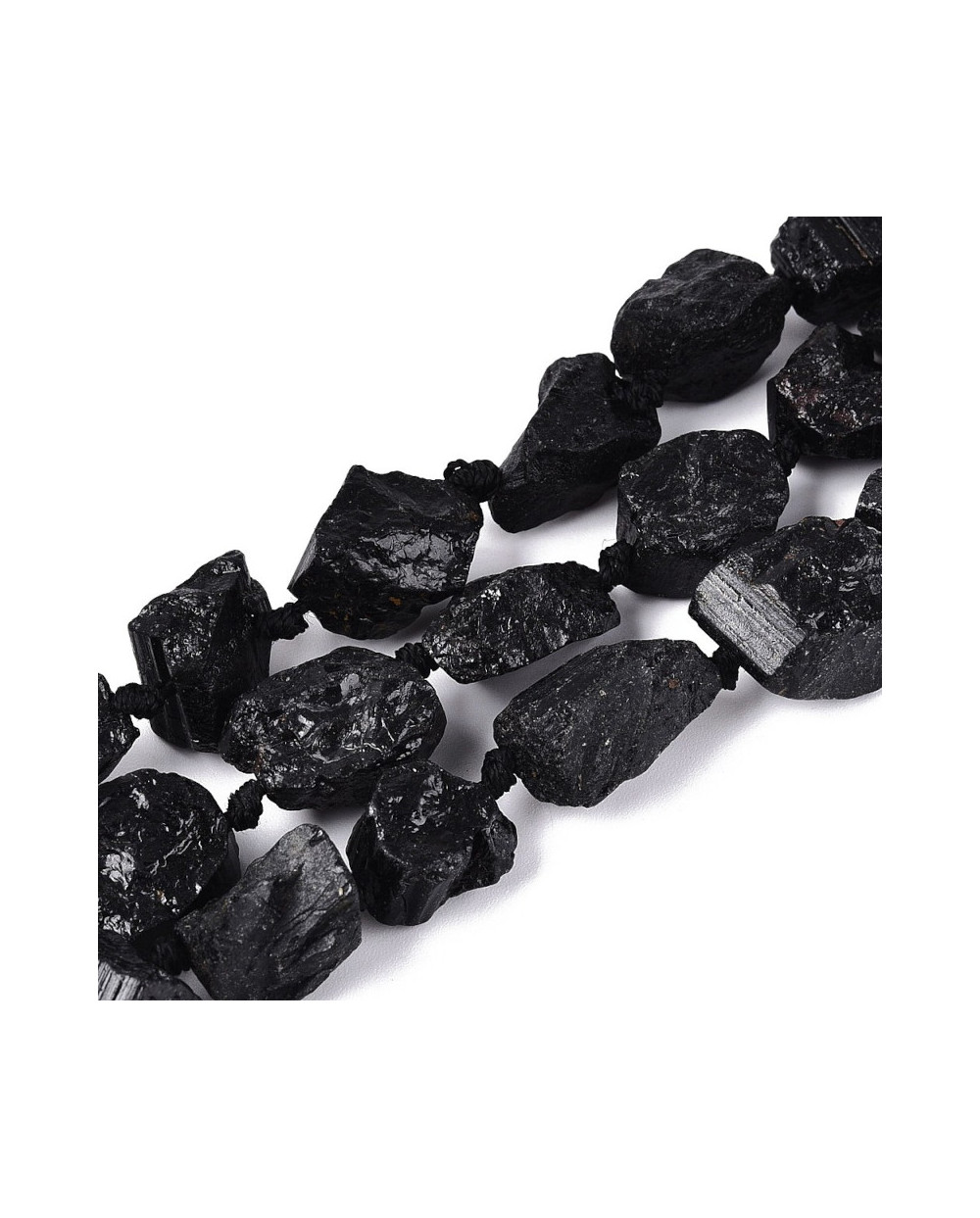 Kamień naturalny Turmalin czarny surowa bryłka ok 9~19x7~15x7~15mm sznurek